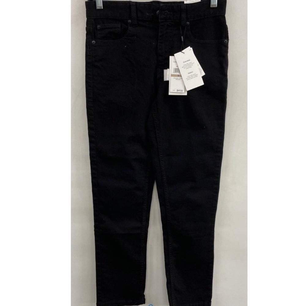 Calvin Klein Jeans Slim Straight Black Denim Pants Size 12 CKFFC01F-001 NEW